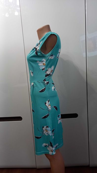 р. M 46 Aiyichu Floral бирюзовое платье в цветочный принт