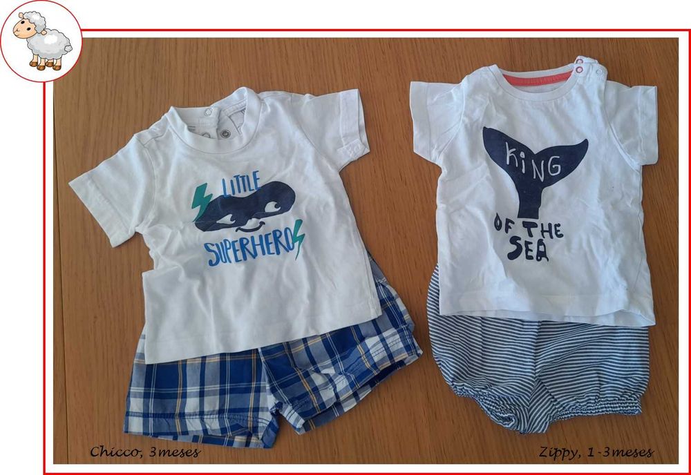 0-12Meses Menino Primavera/Verão - conjuntos e babygrows