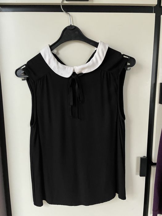 Elegancka koszulka, bluzka z kołnierzykiem Zara