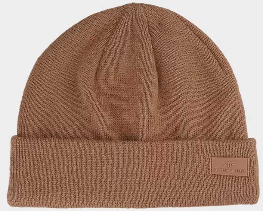 Czapka zimowa 4f brązowa beanie dokerka prezent
