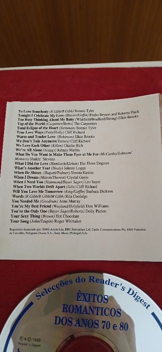 Cds Êxitos Românticos dos anos 70 e 80