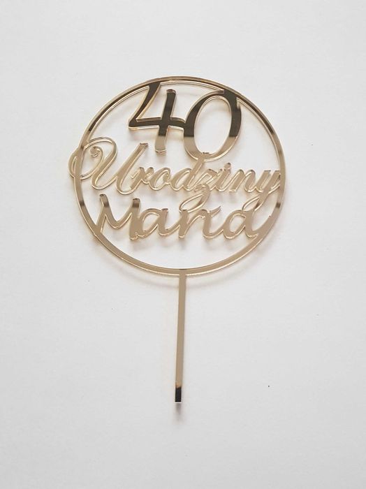 Topper spersonalizowany złoty