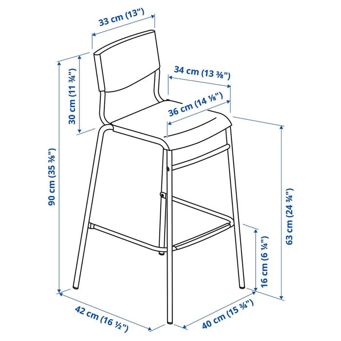 2 cadeiras altas IKEA gama Stig