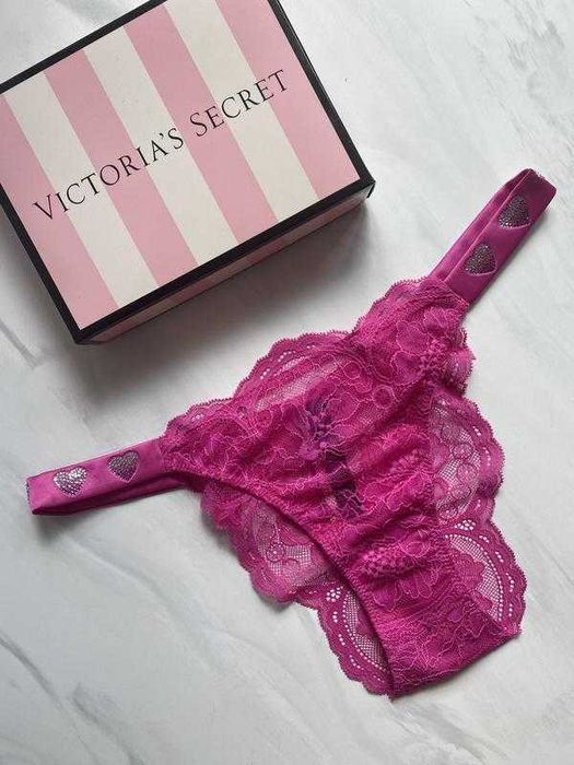 Жіночі трусики бразиліани зі стразами victoria's secret оригінал р. М