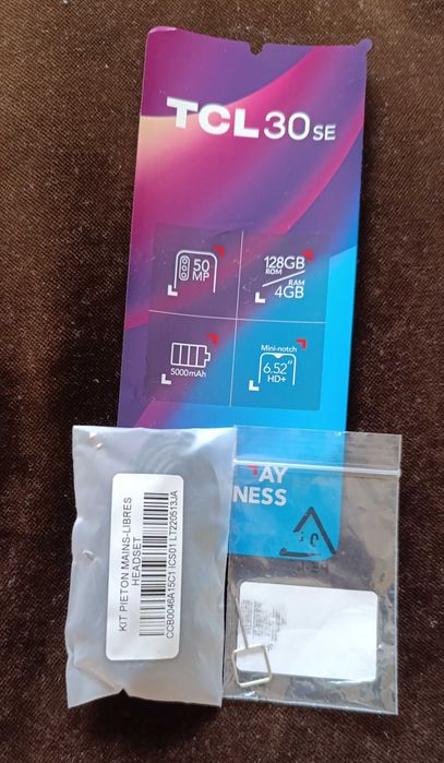 KIT Auricular TCL 30SE  3.5 estéreo intra-auricular Original -  Novo64310012206082120