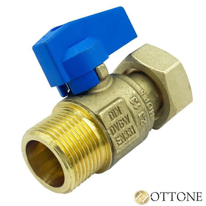 Zawór Kulowy Prosty 3/4 X 3/4 Kurek Z Czerwonym I Niebieskim Motylkiem