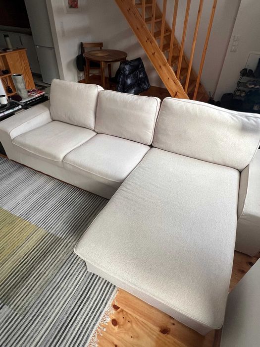 Sofá IKEA KIVIK 3 lugares + chaise longue – Bege claro