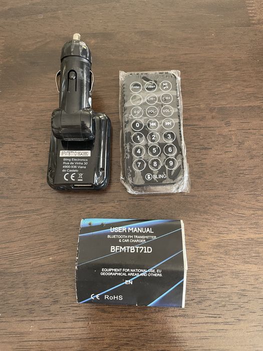 Carregador e Bluetooth carro + rádio transmissor