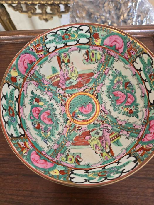 Tigela e colher rara em porcelana  (macau)