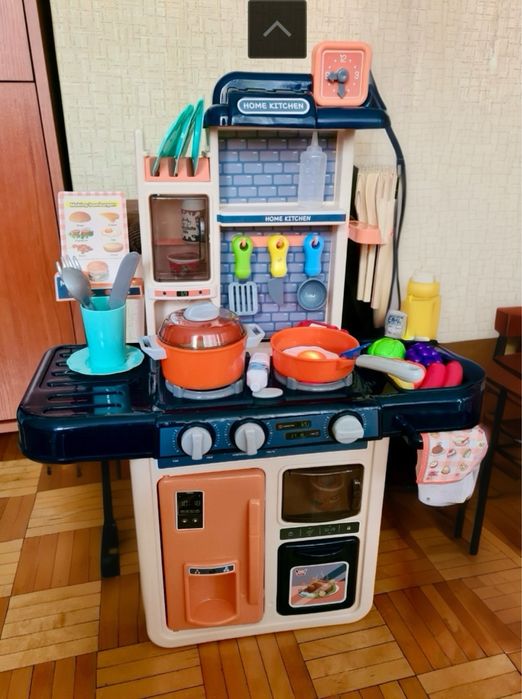Zabawkowa Kuchnia XL dla Dzieci z Kranem, Palnikami, Garnkami