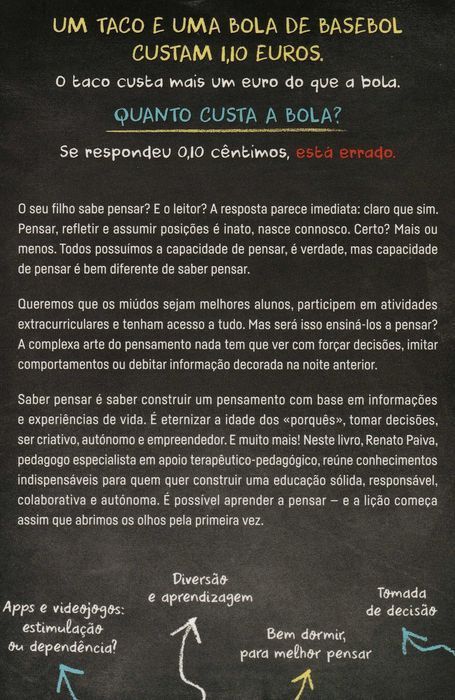 Livro Ensine o Seu Filho a Pensar de Renato Paiva [Portes Grátis]