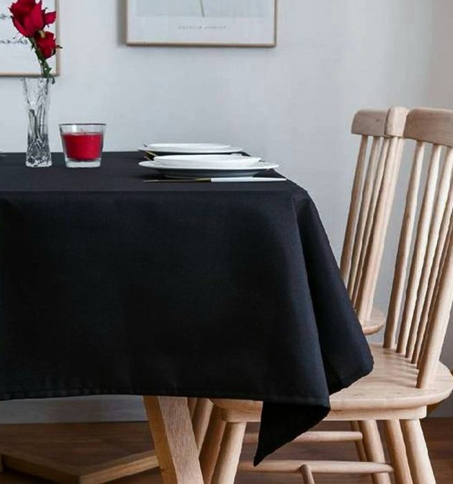 Чорна гарна скатертина, тканина Габардин