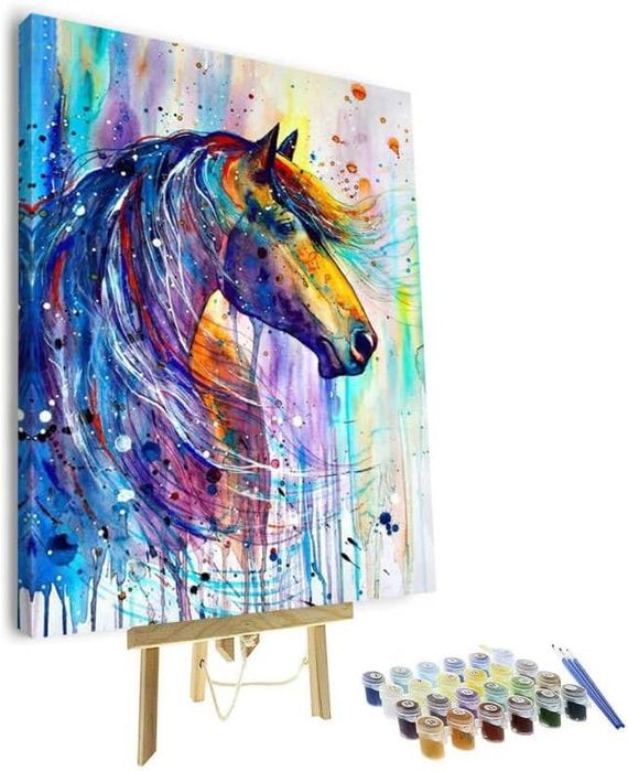 Malowanie po Numerach Koń - Z Ramą, Akryle, 40x50 cm