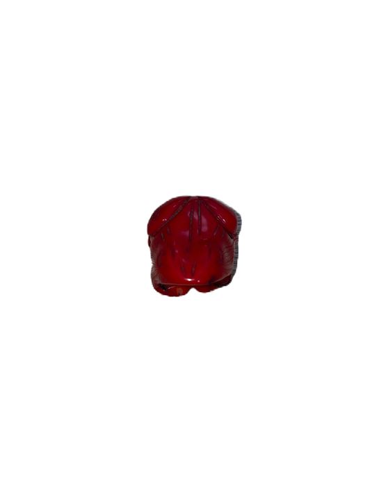 Sapo esculpido em coral vermelho