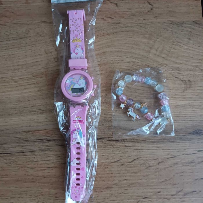 Zegarek + bransoletka unicorn jednorożec prezent dla dziewczynki