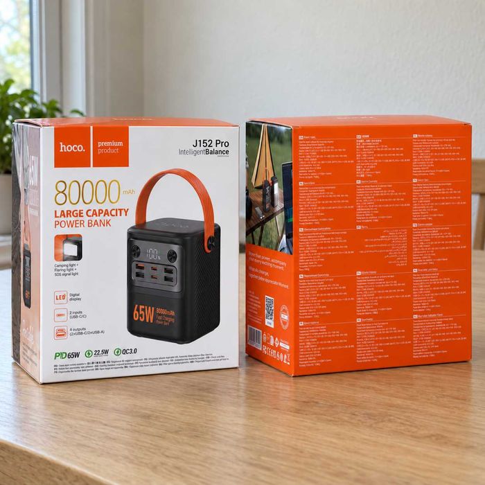 Повербанк Hoco J152 65W черный / акумулятор 80000 mAh