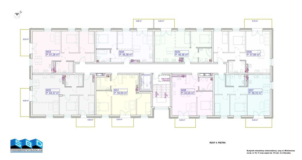 Nowe mieszkanie 61,28 m2 w Sieradzu ul. Mickiewicza 5