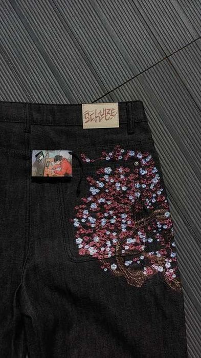 Calças Derschutze "blossom v2" Raw Denim Pants
