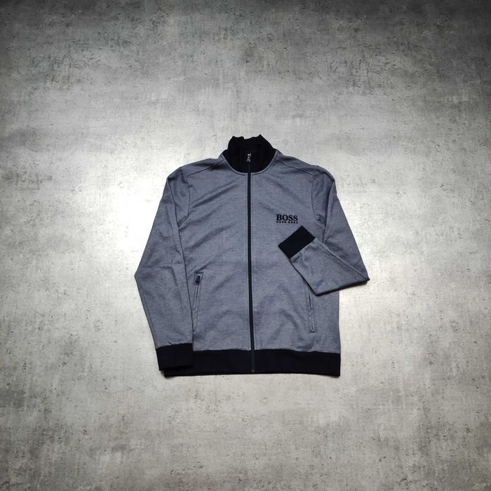 MĘSKA Bluza Elegancka Zip Stójka Bawełna Hugo Boss PREMIUM Classic