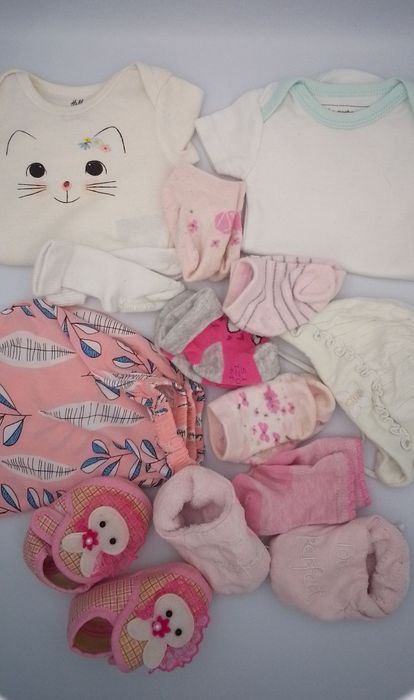 Zestaw 30szt ubranek niemowlęcych dla dziewczynki 50-68cm 0-6 miesięcy