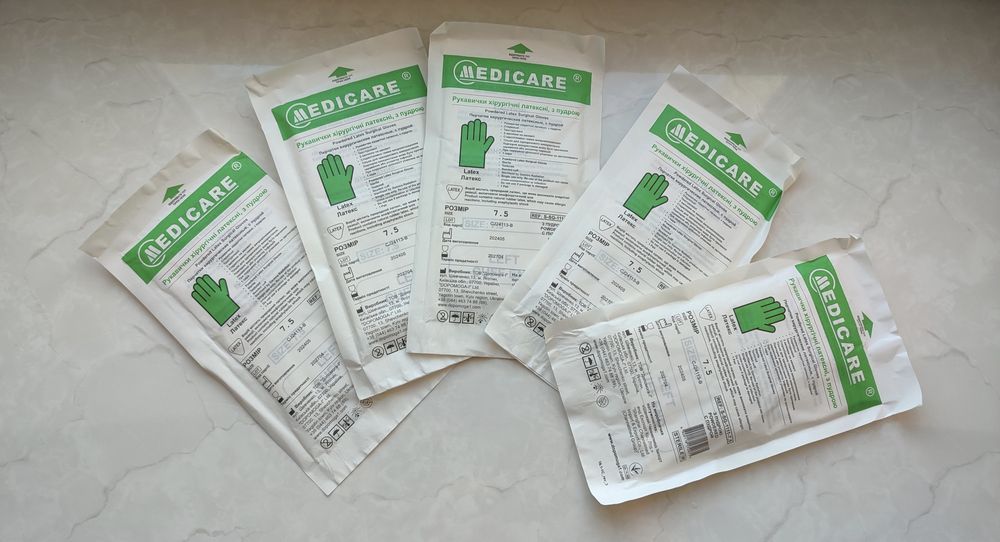 Стерильні рукавички / перчатки / Medicare 7.5