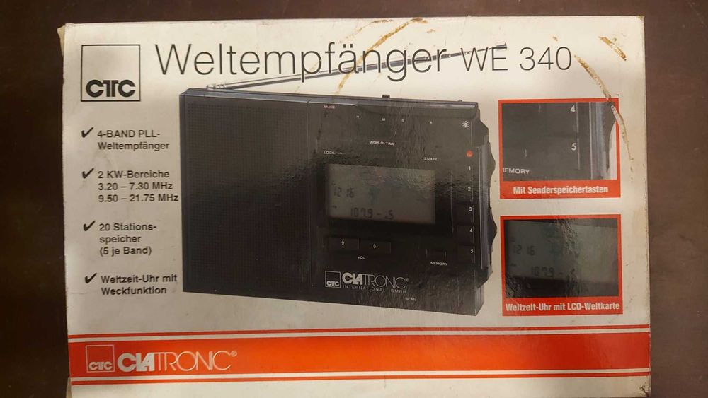 Rádio Recetor mundial Clatronic WE 340 (nunca foi usado)