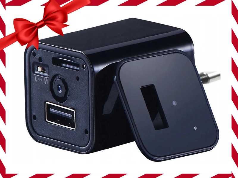Nowoczesna Ukryta KAMERA Szpiegowska Ładowarka Zasilacz USB (OKAZJA)
