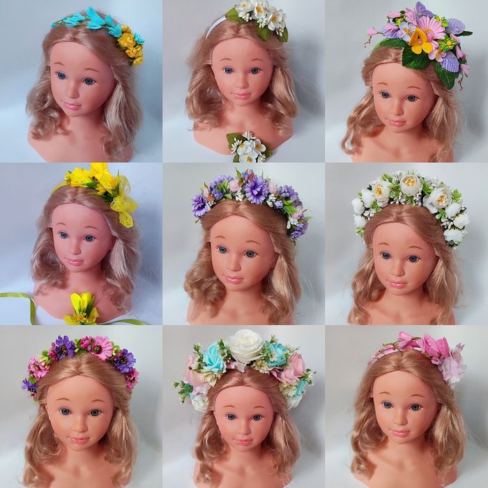 Обруч весна, весняний обруч, віночок з квітами