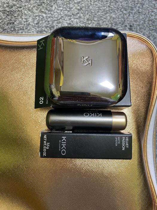 Набор пудра Kiko milano Radiant Fusion + помада Velvet Passion Matte