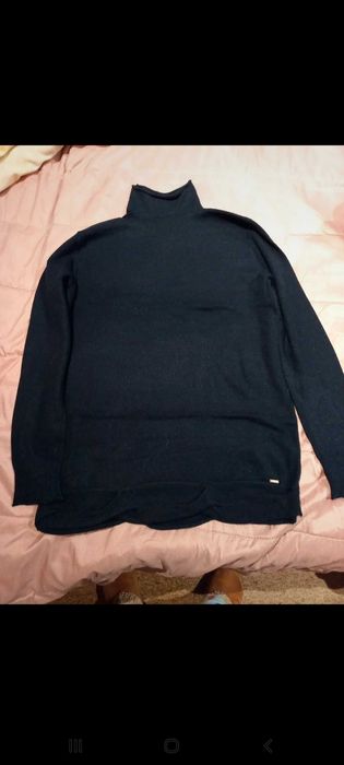 Camisola de malha quente e macia, azul marinho - S - Milano