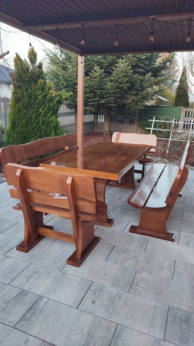 Meble ogrodowe stół ławki krzesła dla 10-12 osób altana parasol ogród