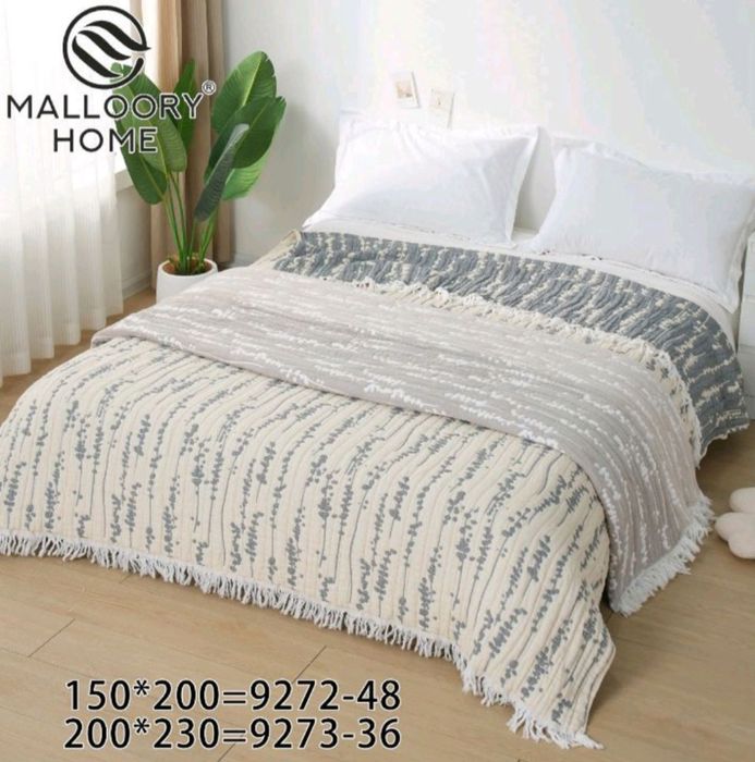 Бавовняні муслінові літні пледи-покривала. 150х200 та 200х230.