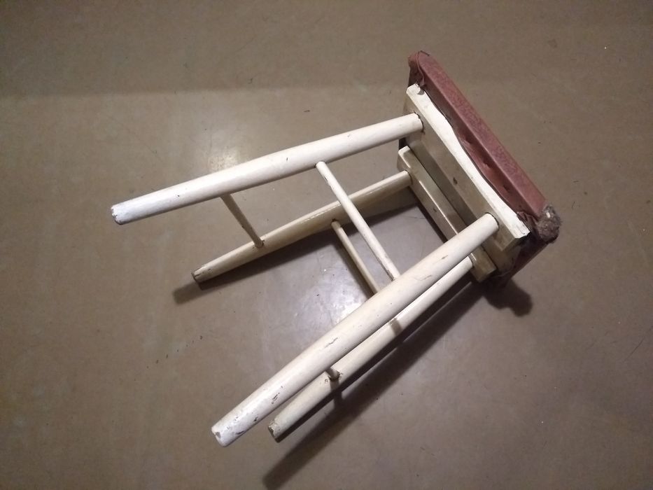 Taboret drewniany PRL