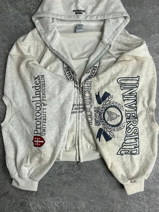 Project G/R protocol index zip up hoodie white зипка зіпка худі біле  S M L