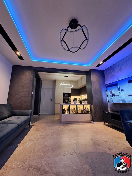 Tapetowanie, szpachlowanie natryskowe, malowanie mieszkań