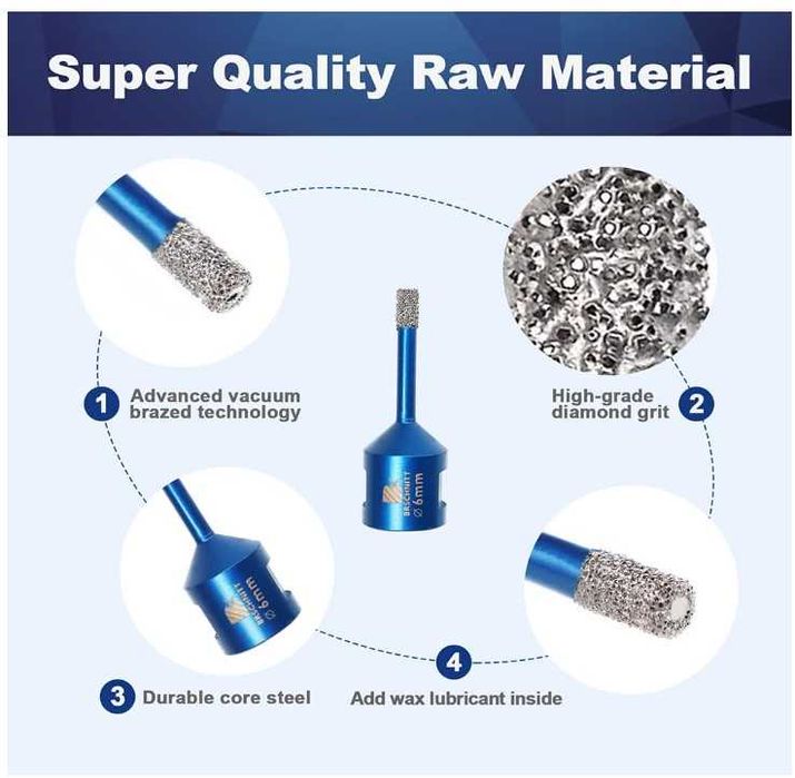 Otwornica diamentowa do gresu 6mm BRSCHNITT M14