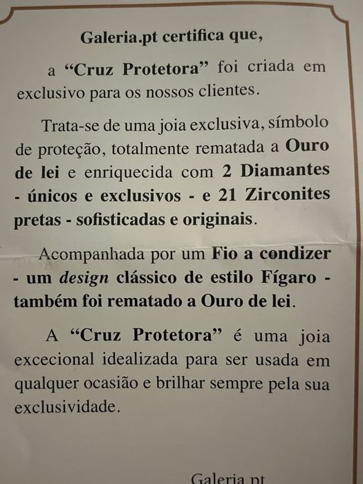 Colar Cruz Protectora da Galeria