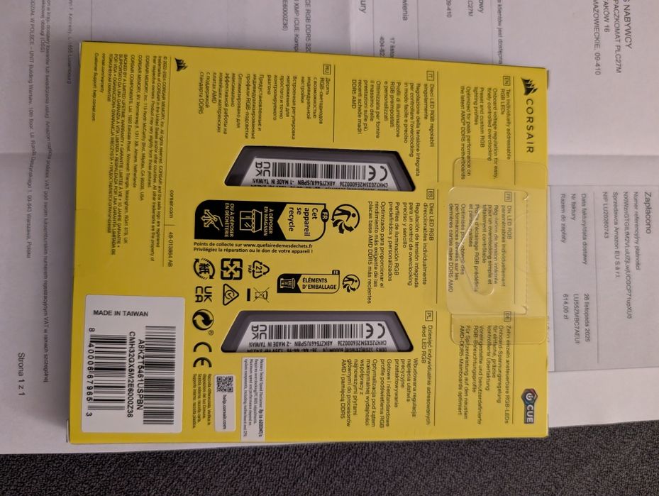 Pamięć Corsair Vengeance RGB DDR5 32 GB 6000MHz Pamieć ram 2x16