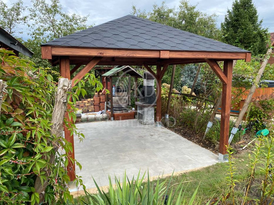 Altana ogrodowa drewniana 3x3 słupy 12x12cm solidna wiata inne wymiary