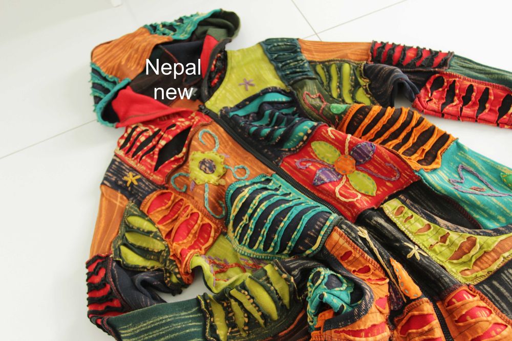 Bluza kurtka Nepal bawełna 100% patchwork boho nowa M L