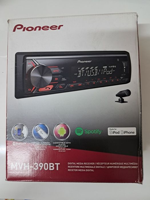 RÁDIO PAIONEER MVH-390BT, 50W X4 com Bluetooth