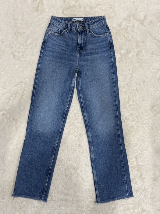 Прямі сині джинси zara 32 розмір