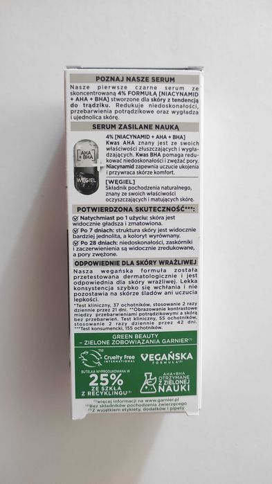 Serum do twarzy przeciw niedoskonałościom AHA+BHA+węgiel Garnier
