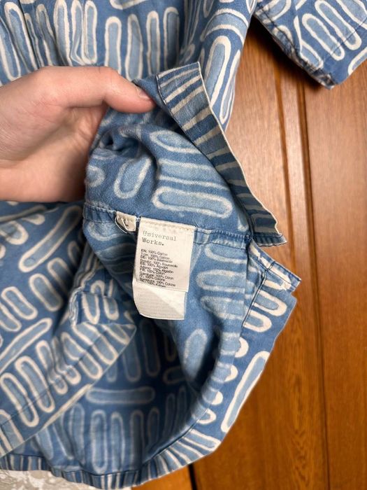 Universal works сорочка handblock print camp shirt, розмір l
