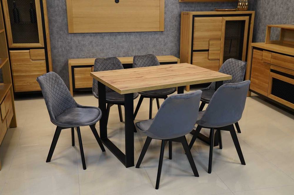 (812) Zestaw stołowy, stół + 4 krzesła, nowe od ręki 1397 zł