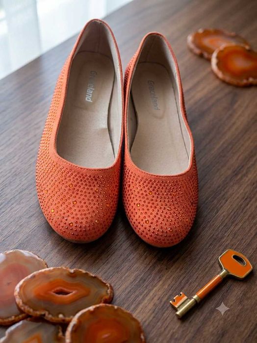 Buty 37 balerinki Pomarańczowe
