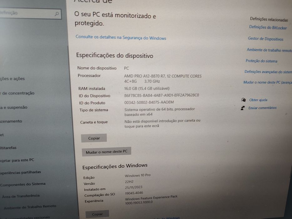 Desktop HP AMD A12 Pro 16GB RAM