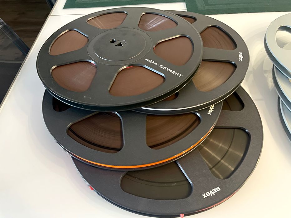 Szpule REVOX 26,5 z taśmą - Basf, Sony ,TDK , szpule, pudełka