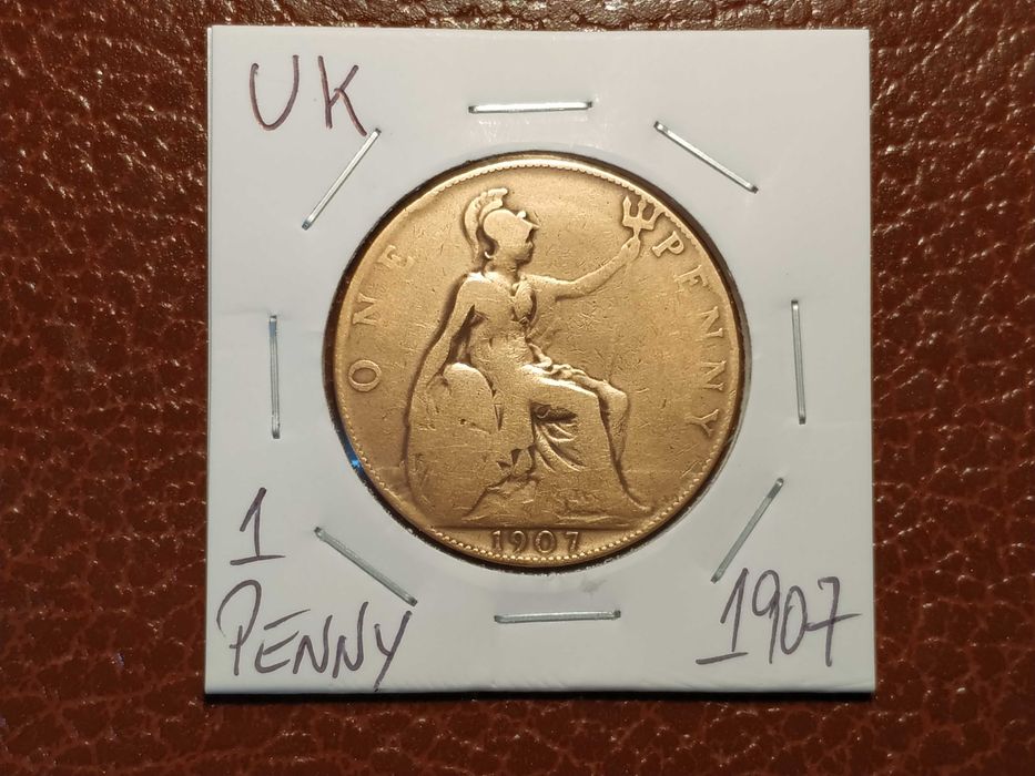 Reino Unido - moeda de 1 penny de 1907