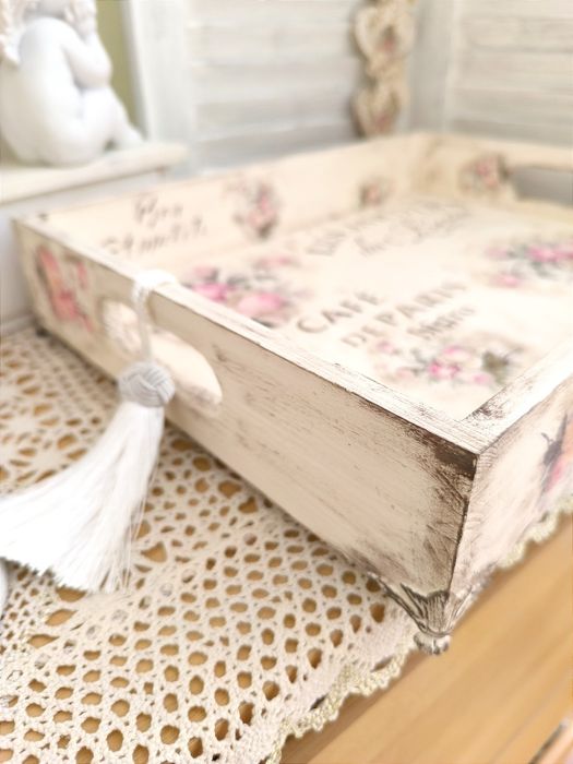 Taca vintage róże duża